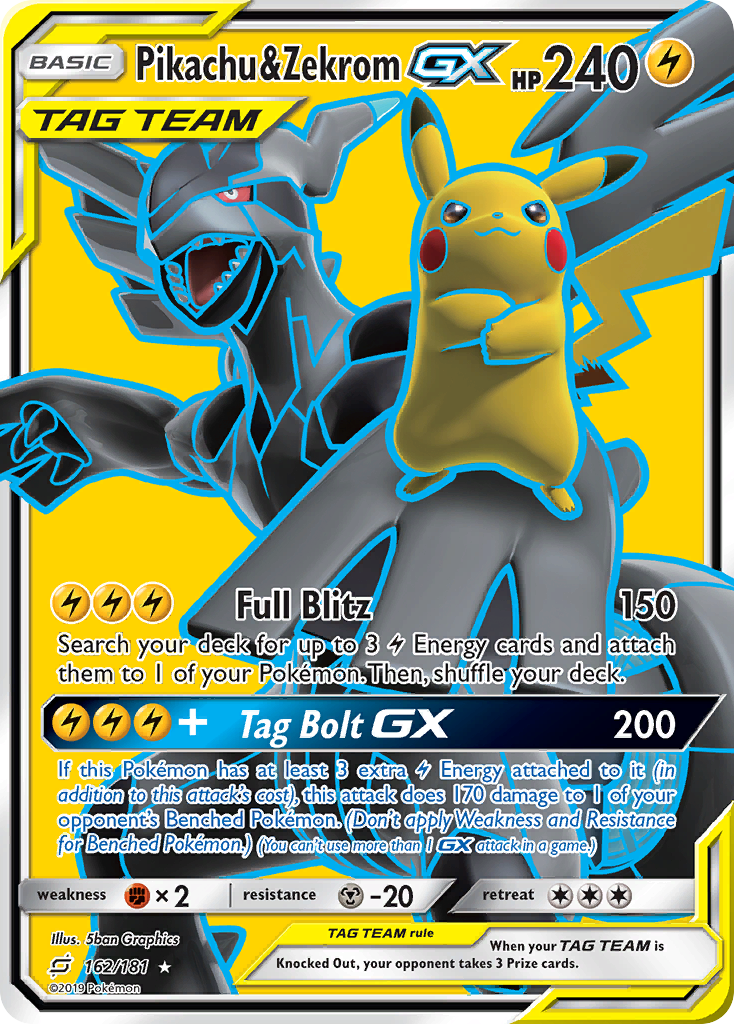Pikachu & Zekrom GX (162/181) [Sun & Moon: Team Up] | North Game Den