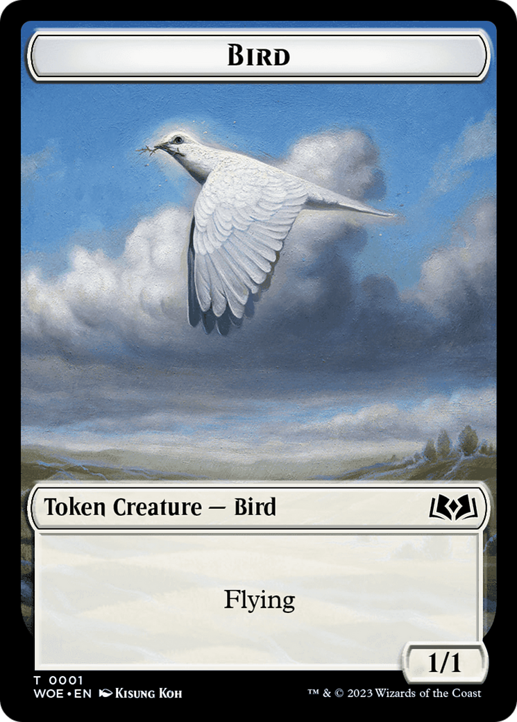 Bird // Food (0010) Double-Sided Token [Wilds of Eldraine Tokens] | North Game Den