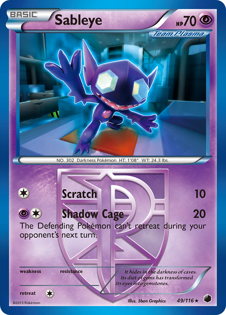 Sableye (49/116) [Black & White: Plasma Freeze] | North Game Den