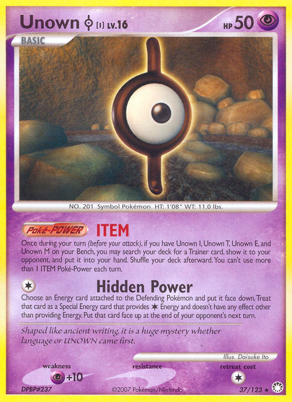 Unown I (37/123) [Diamond & Pearl: Mysterious Treasures] | North Game Den