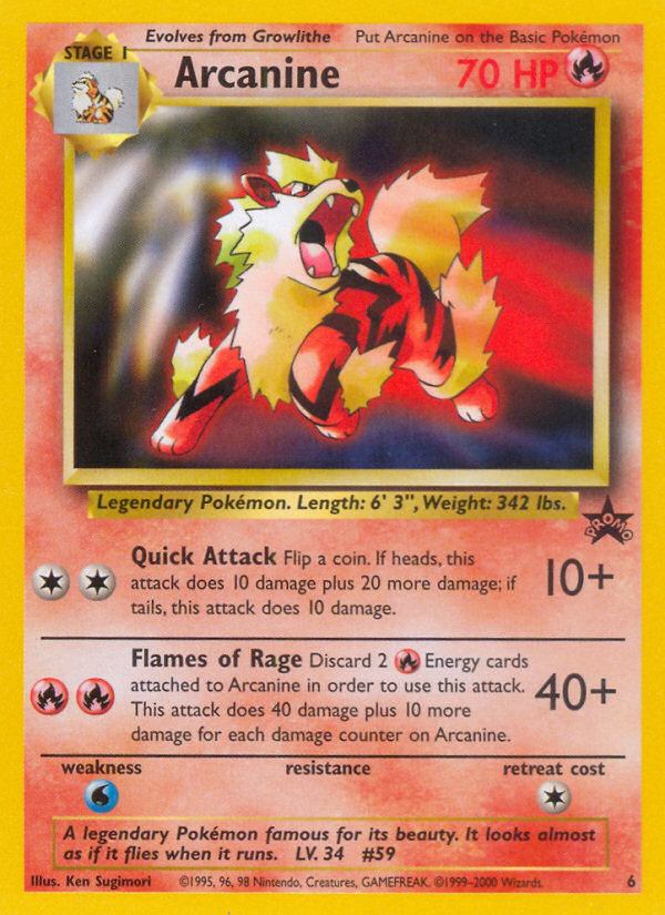 Arcanine (6) [Wizards of the Coast: Black Star Promos] | North Game Den