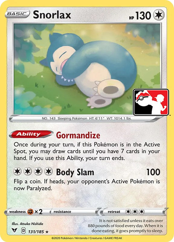 Snorlax (131/185) [Prize Pack Series One] | North Game Den