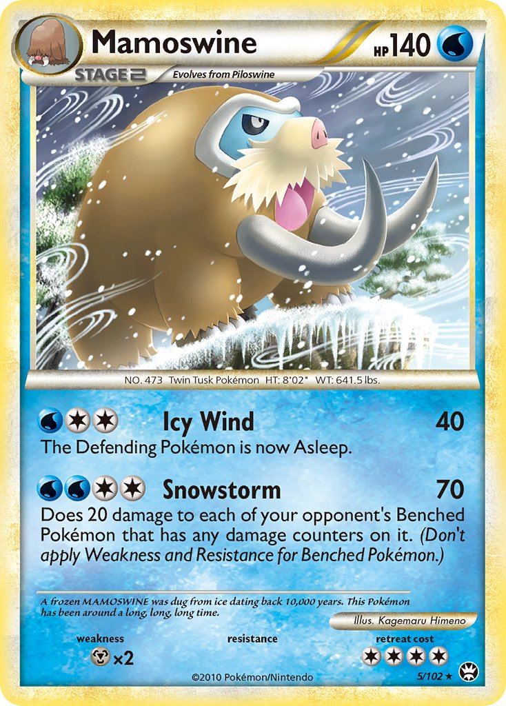 Mamoswine (5/102) (Cracked Ice Holo) (Theme Deck Exclusive) [HeartGold & SoulSilver: Triumphant] | North Game Den