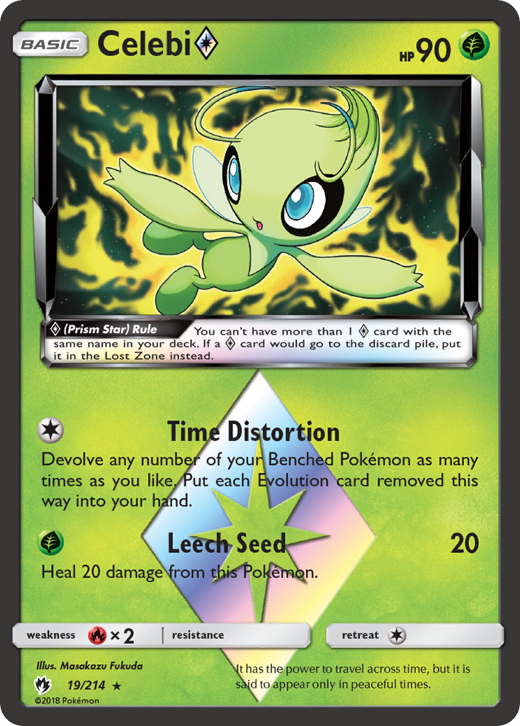 Celebi (19/214) (Prism Star) [Sun & Moon: Lost Thunder] | North Game Den