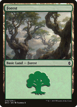Forest (274) [Battle for Zendikar] | North Game Den
