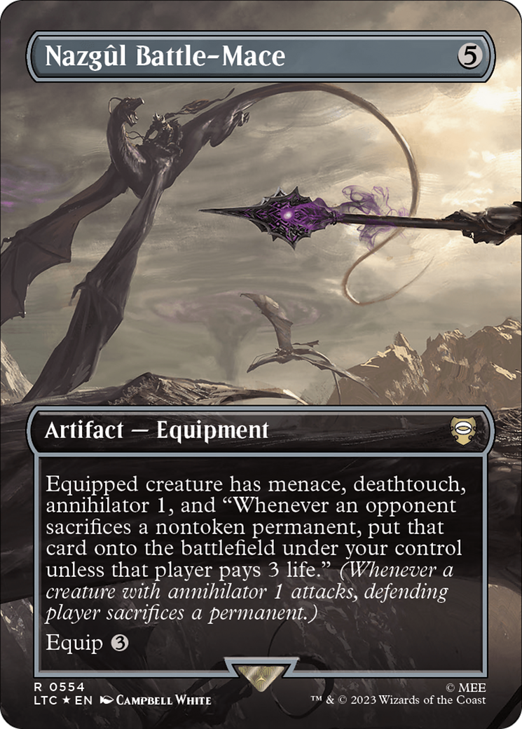 Nazgul Battle-Mace (Borderless) (Surge Foil) [The Lord of the Rings: Tales of Middle-Earth Commander] | North Game Den