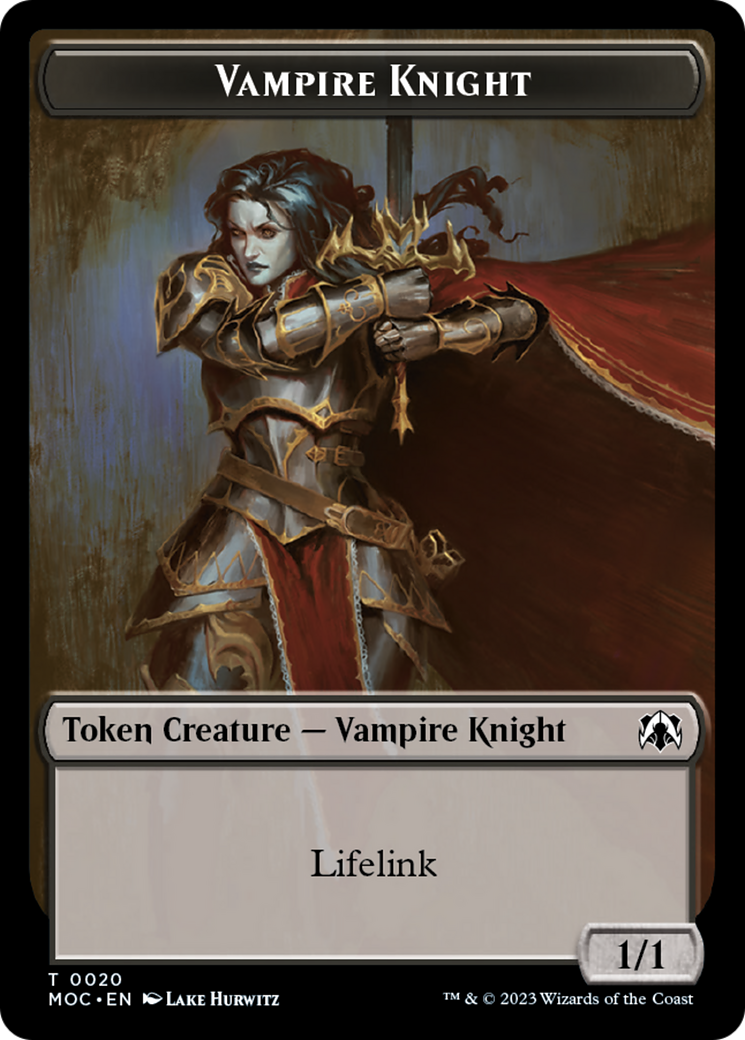 Vampire Knight // Soldier Double-Sided Token [March of the Machine Commander Tokens] | North Game Den