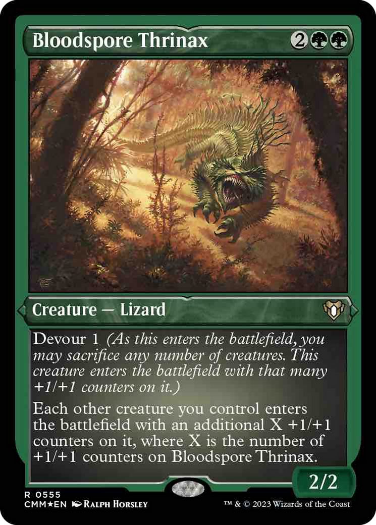 Bloodspore Thrinax (Foil Etched) [Commander Masters] | North Game Den