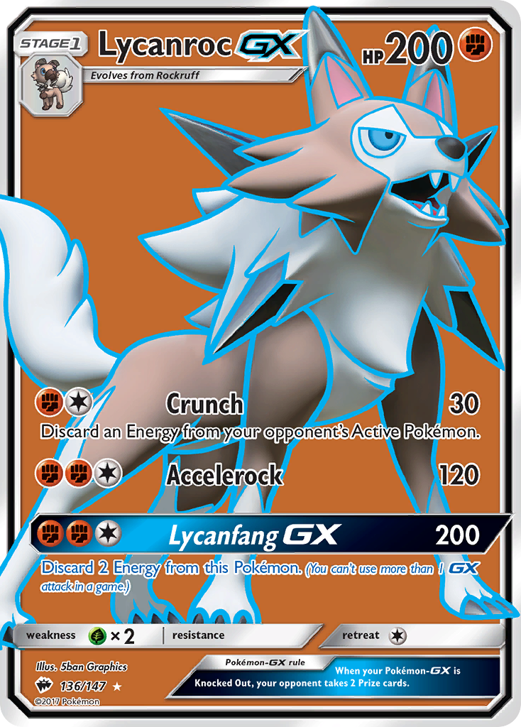 Lycanroc GX (136/147) [Sun & Moon: Burning Shadows] | North Game Den