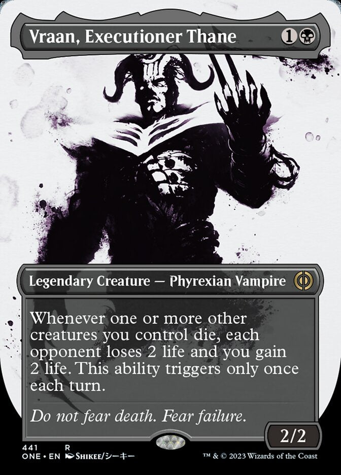 Vraan, Executioner Thane (Borderless Ichor Step-and-Compleat Foil) [Phyrexia: All Will Be One] | North Game Den