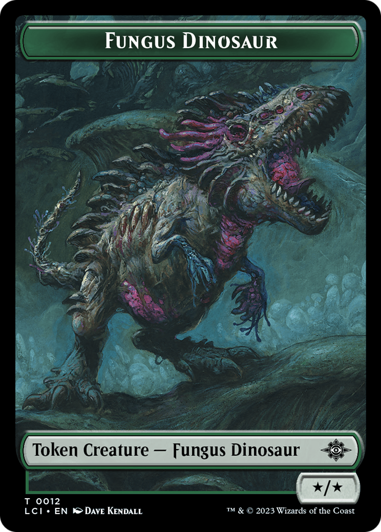 Fungus Dinosaur // Gnome Soldier Double-Sided Token [The Lost Caverns of Ixalan Tokens] | North Game Den