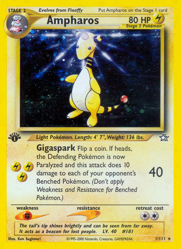 Ampharos (1/111) [Neo Genesis 1st Edition] | North Game Den