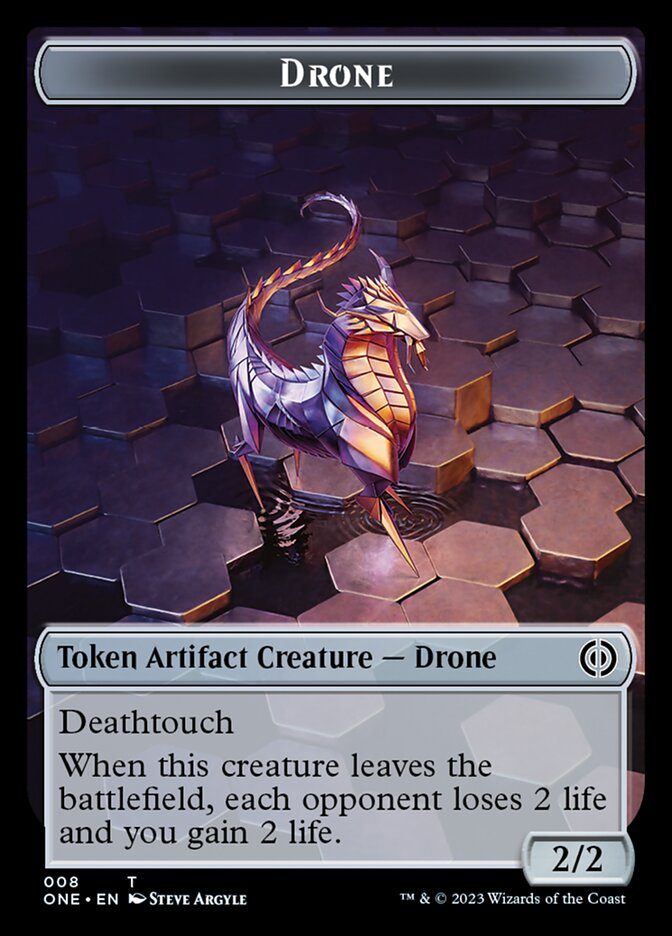 Rebel // Drone Double-Sided Token [Phyrexia: All Will Be One Tokens] | North Game Den