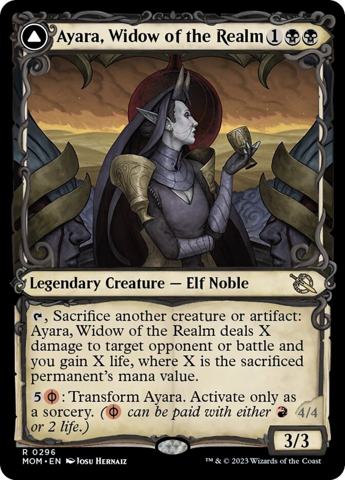 Ayara, Widow of the Realm // Ayara, Furnace Queen (Showcase Planar Booster Fun) [March of the Machine] | North Game Den