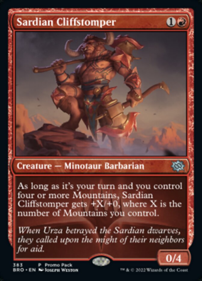 Sardian Cliffstomper (Promo Pack) [The Brothers' War Promos] | North Game Den