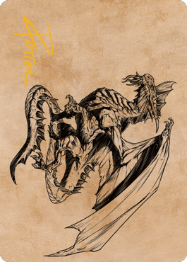 Ancient Silver Dragon Art Card (47) (Gold-Stamped Signature) [Commander Legends: Battle for Baldur's Gate Art Series] | North Game Den