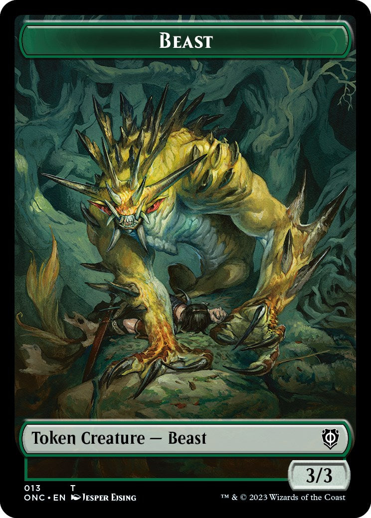 Poison Counter // Beast Double-Sided Token [Phyrexia: All Will Be One Commander Tokens] | North Game Den