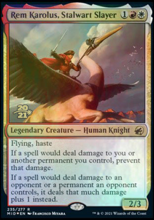 Rem Karolus, Stalwart Slayer [Innistrad: Midnight Hunt Prerelease Promos] | North Game Den