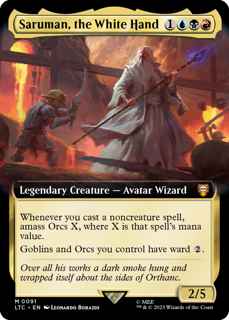 Saruman, the White Hand (Extended Art) [The Lord of the Rings: Tales of Middle-Earth Commander] | North Game Den