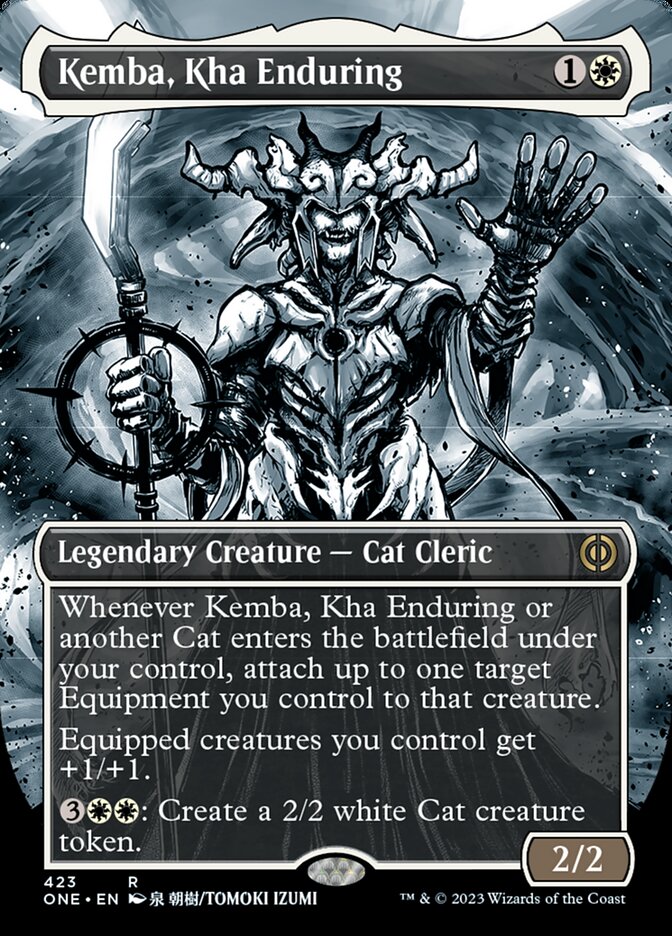 Kemba, Kha Enduring (Borderless Manga Step-and-Compleat Foil) [Phyrexia: All Will Be One] | North Game Den