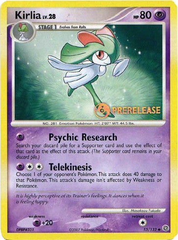 Kirlia (53/132) (Prerelease Promo) [Diamond & Pearl: Black Star Promos] | North Game Den