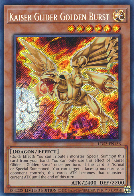 Kaiser Glider Golden Burst [LDS3-EN136] Secret Rare | North Game Den