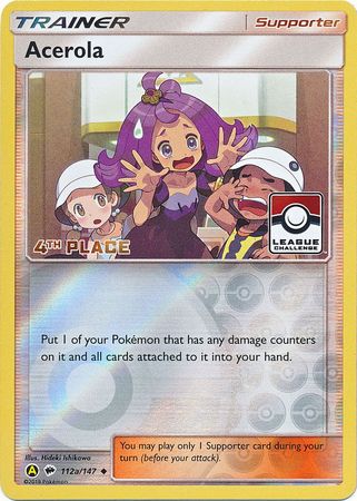 Acerola (112a/147) (League Promo 4th Place) [Sun & Moon: Burning Shadows] | North Game Den