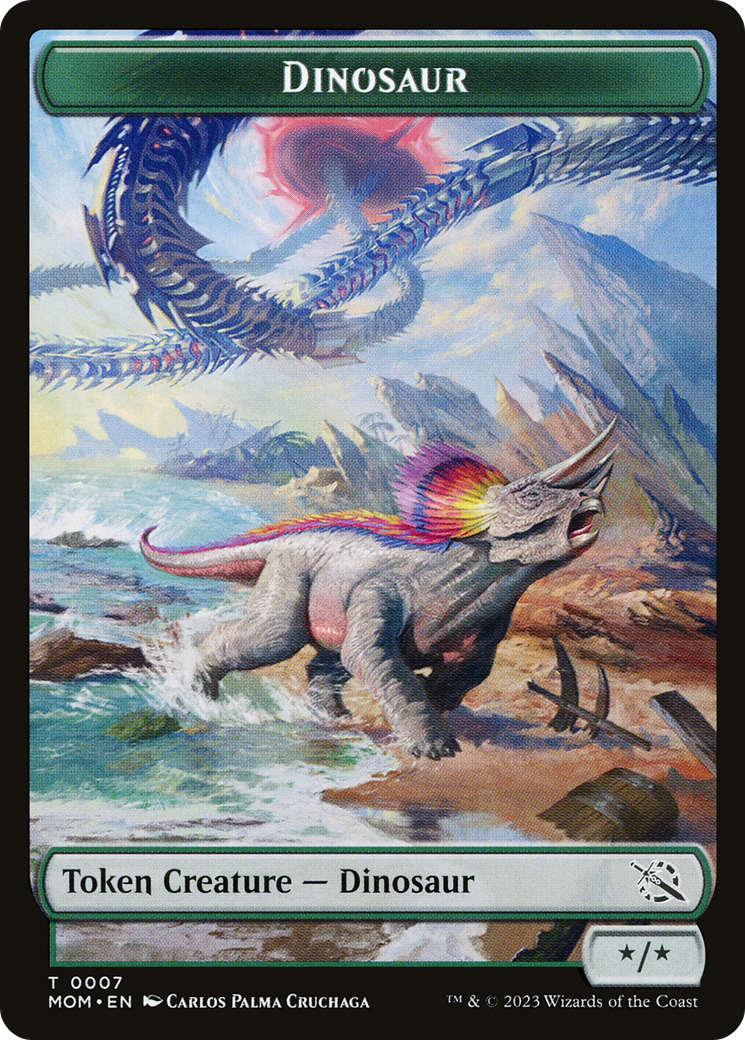 Phyrexian Myr // Dinosaur Double-Sided Token [March of the Machine Tokens] | North Game Den