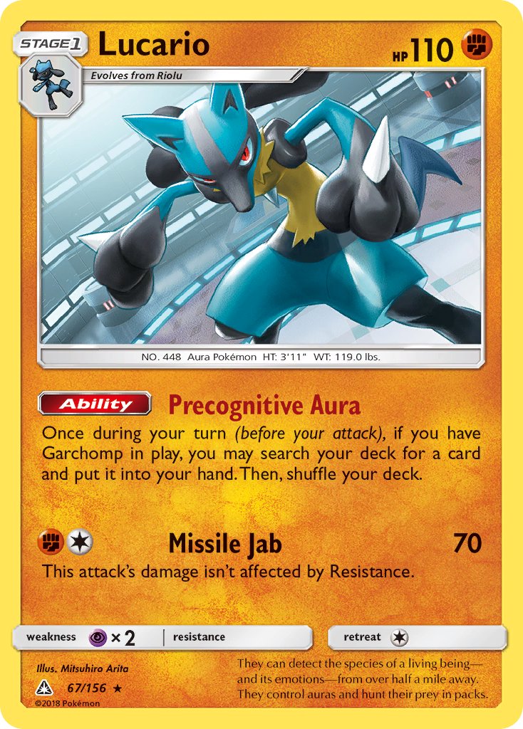 Lucario (67/156) (Theme Deck Exclusive) [Sun & Moon: Ultra Prism] | North Game Den