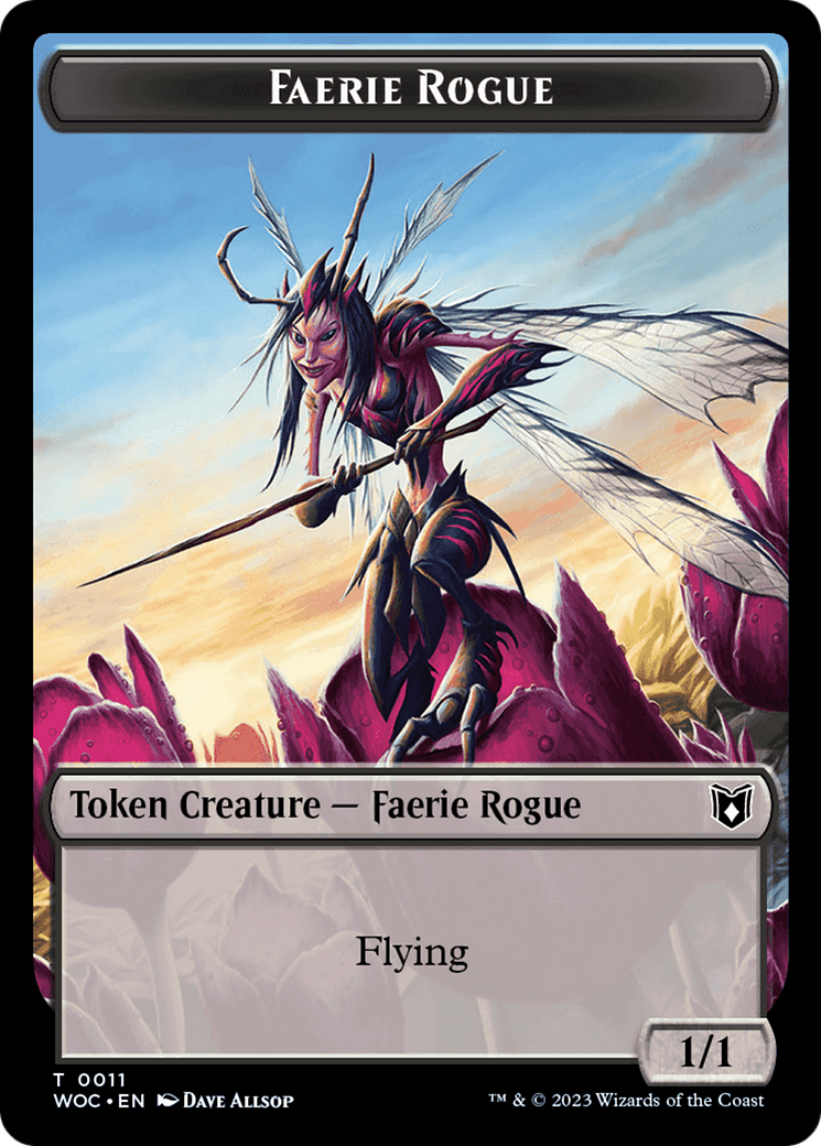 Faerie Rogue // Pirate (0011) Double-Sided Token [Wilds of Eldraine Commander] | North Game Den