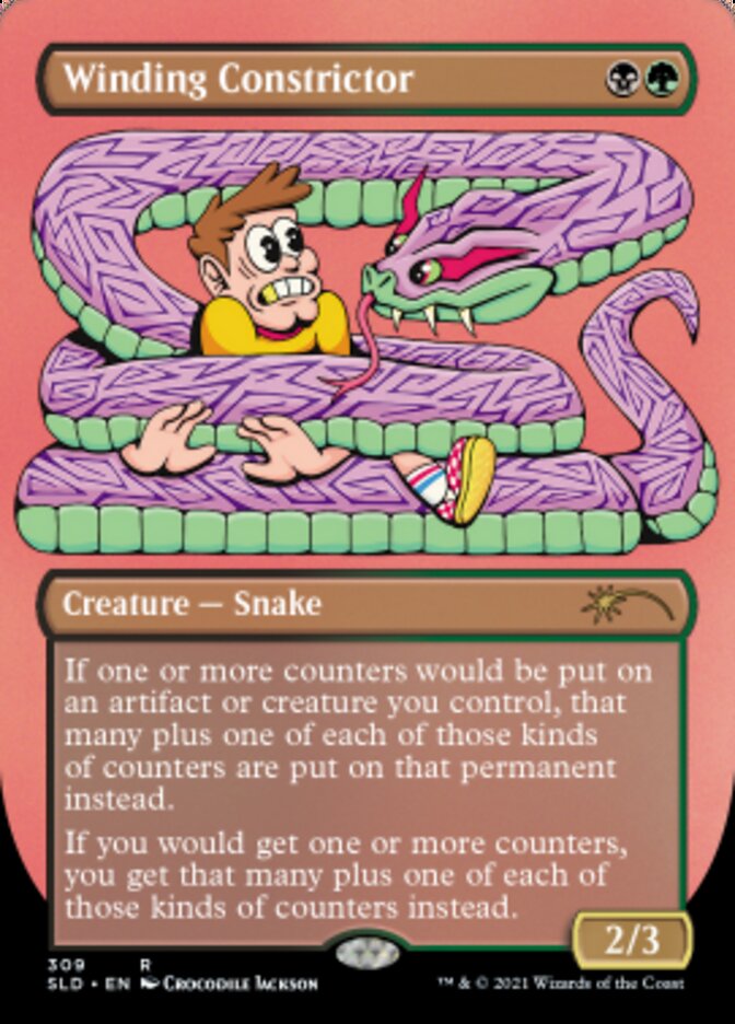 Winding Constrictor (Borderless) (Foil Etched) [Secret Lair Drop Series] | North Game Den