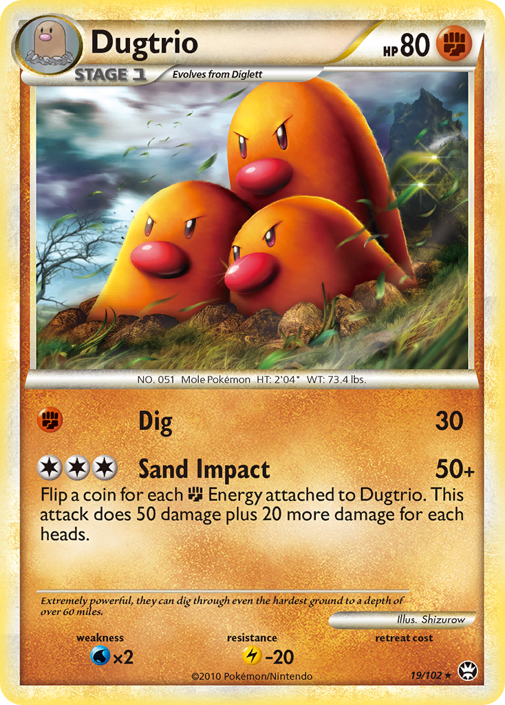 Dugtrio (19/102) [HeartGold & SoulSilver: Triumphant] | North Game Den