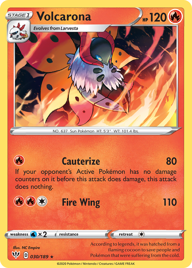 Volcarona (030/189) [Sword & Shield: Darkness Ablaze] | North Game Den