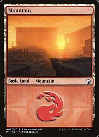 Mountain - Boros (A07) [GRN Ravnica Weekend] | North Game Den