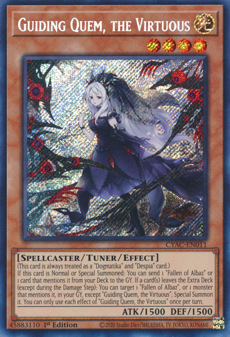 Guiding Quem, the Virtuous [CYAC-EN011] Secret Rare | North Game Den