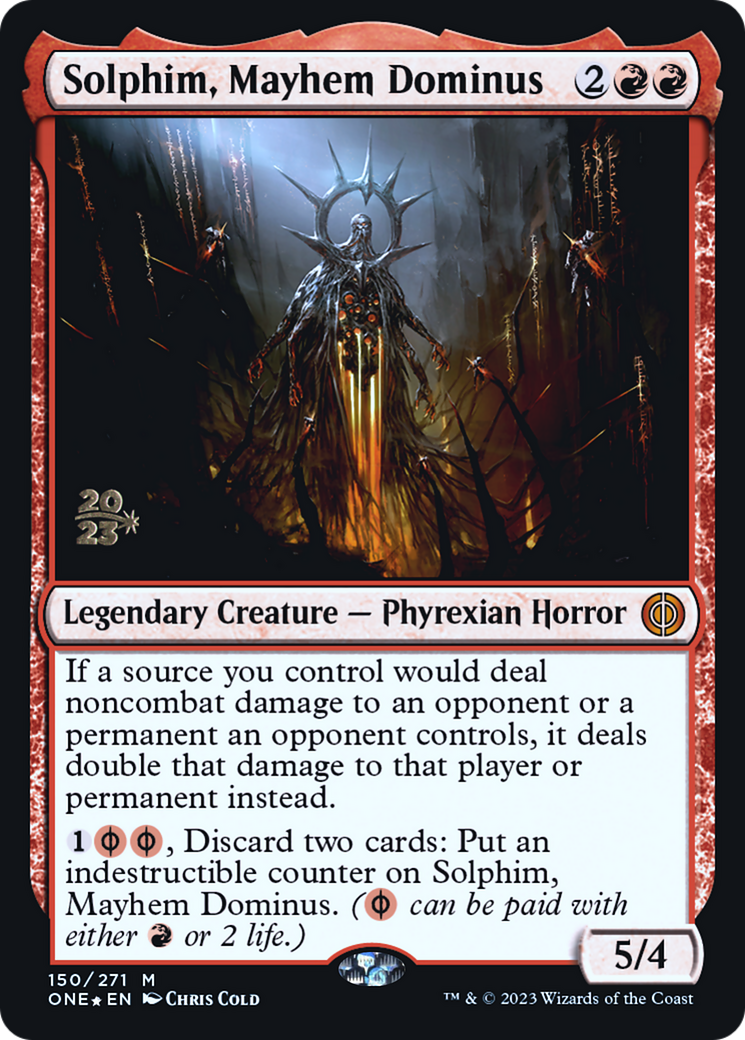 Solphim, Mayhem Dominus [Phyrexia: All Will Be One Prerelease Promos] | North Game Den