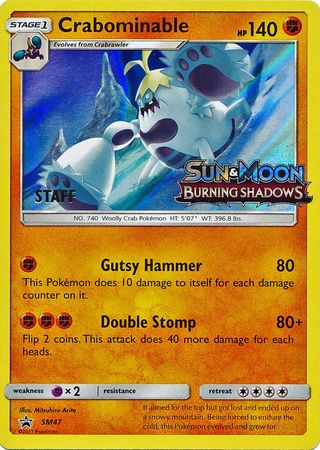 Crabominable (SM47) (Staff Prerelease Promo) [Sun & Moon: Black Star Promos] | North Game Den