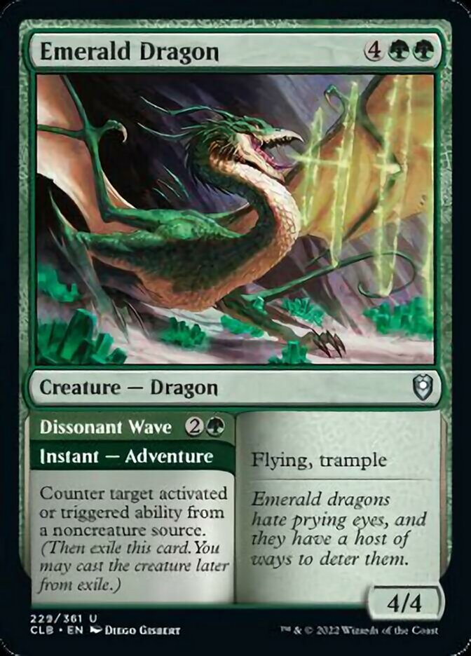 Emerald Dragon // Dissonant Wave [Commander Legends: Battle for Baldur's Gate] | North Game Den