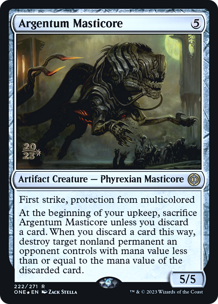 Argentum Masticore [Phyrexia: All Will Be One Prerelease Promos] | North Game Den