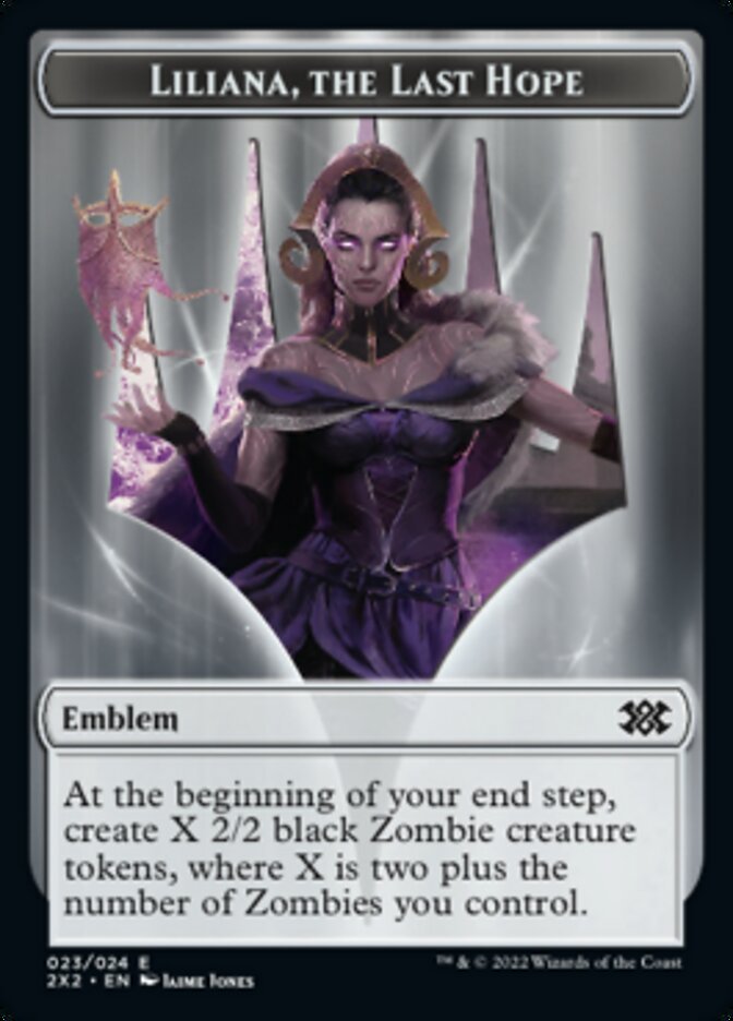 Liliana, the Last Hope Emblem // Spirit Double-sided Token [Double Masters 2022 Tokens] | North Game Den