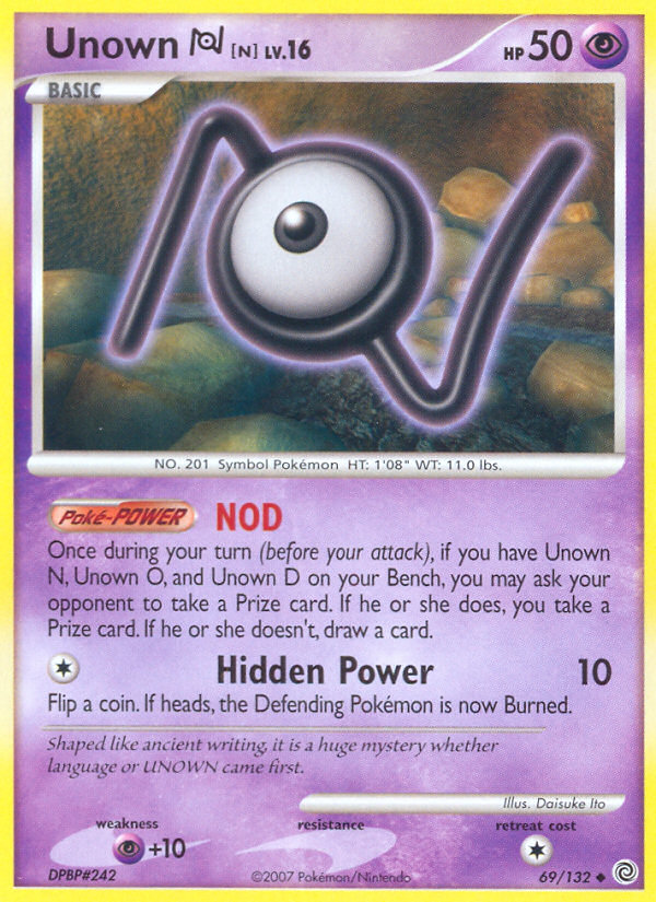 Unown N (69/132) [Diamond & Pearl: Secret Wonders] | North Game Den