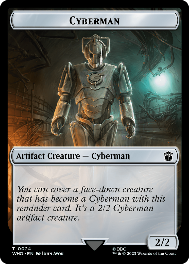 Human Noble // Cyberman Double-Sided Token [Doctor Who Tokens] | North Game Den