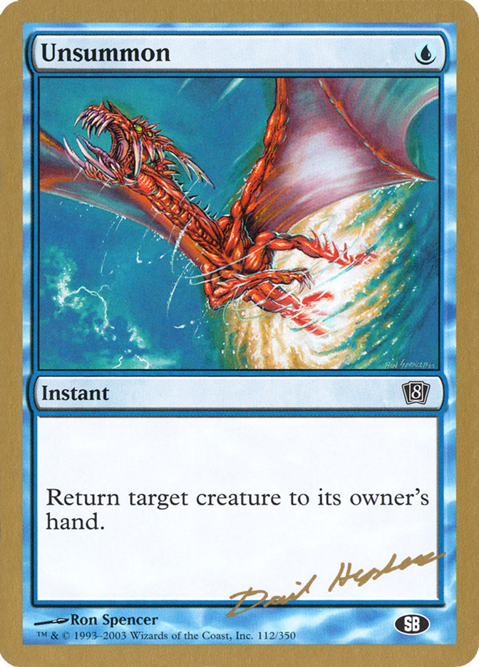 Unsummon (Dave Humpherys) (SB) [World Championship Decks 2003] | North Game Den