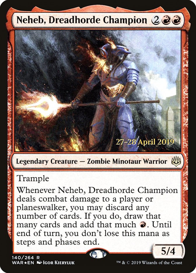 Neheb, Dreadhorde Champion  [War of the Spark Prerelease Promos] | North Game Den