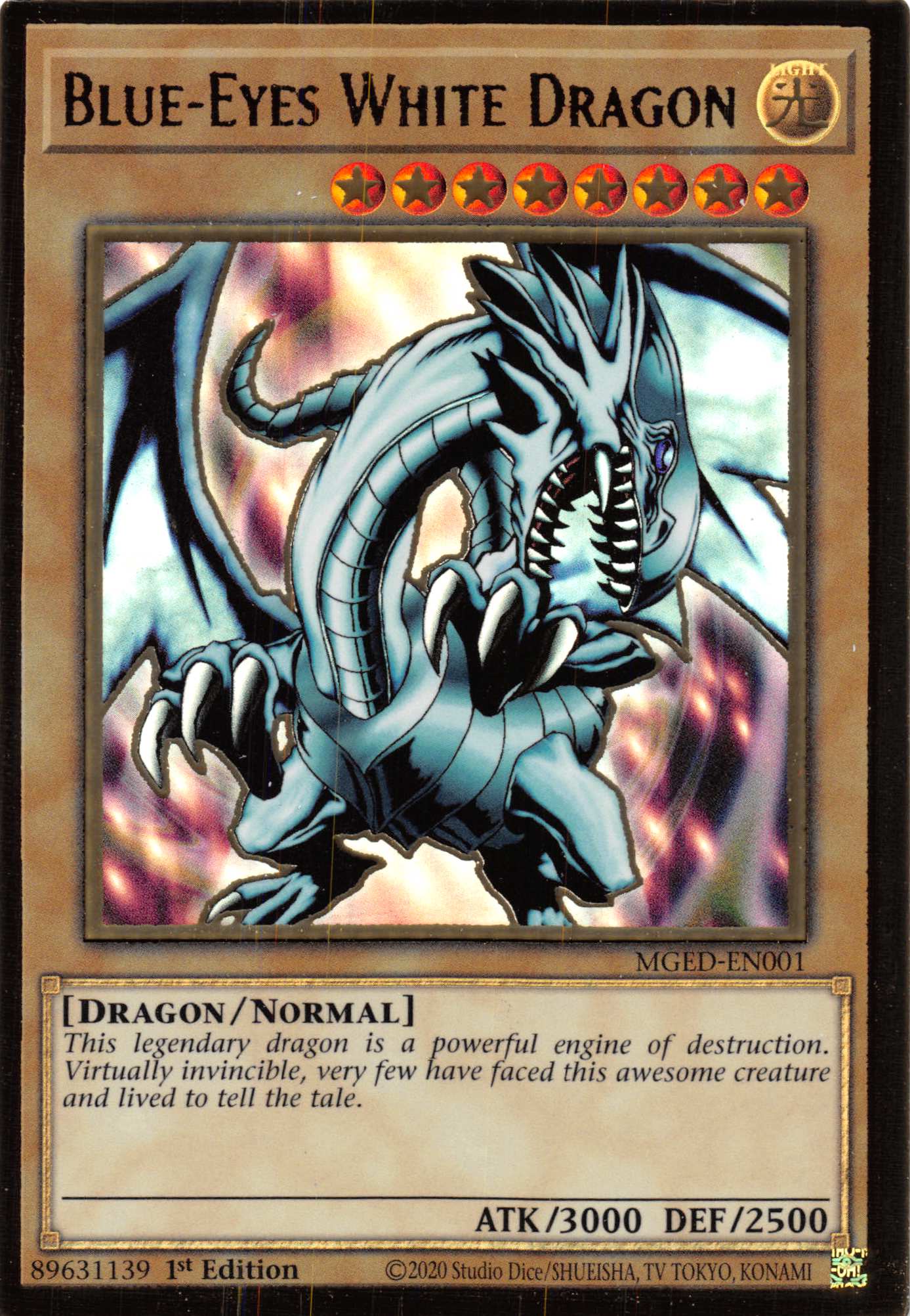 Blue-Eyes White Dragon (Alternate Art) [MGED-EN001] Gold Rare | North Game Den