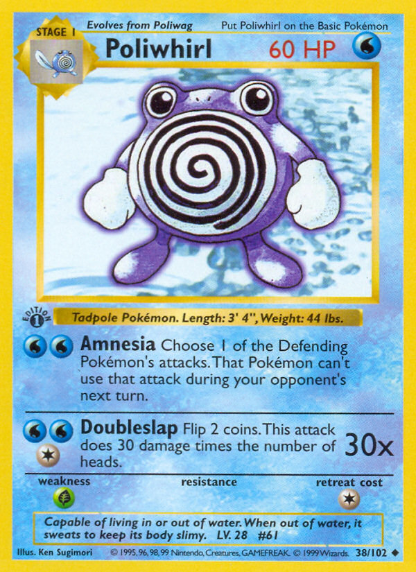 Poliwhirl (38/102) (Shadowless) [Base Set 1st Edition] | North Game Den