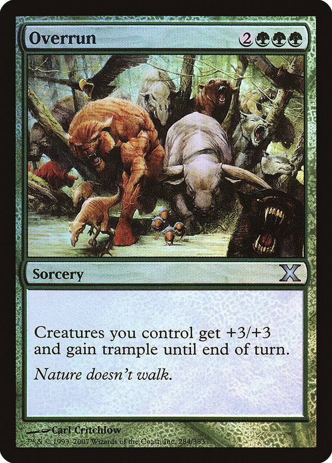 Overrun (Premium Foil) [Tenth Edition] | North Game Den