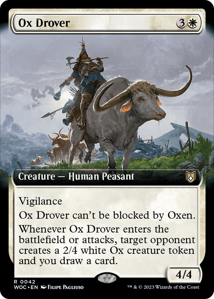 Ox Drover (Extended Art) [Wilds of Eldraine Commander] | North Game Den