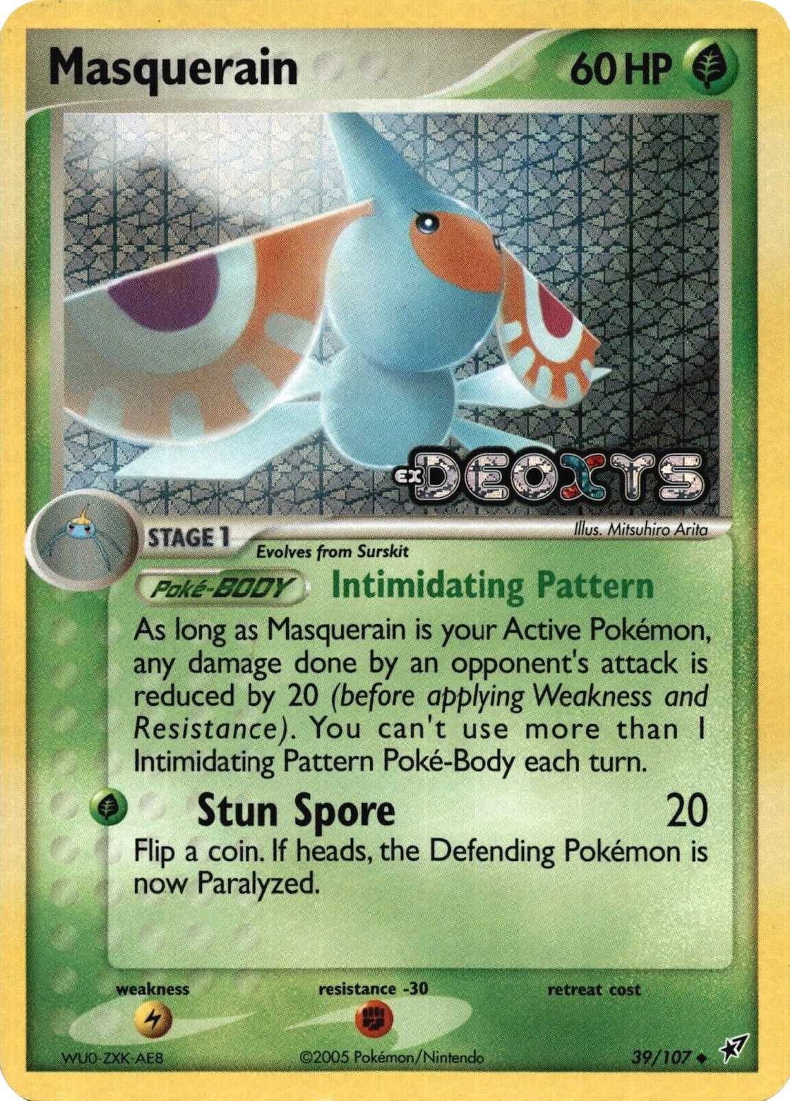 Masquerain (39/107) (Stamped) [EX: Deoxys] | North Game Den