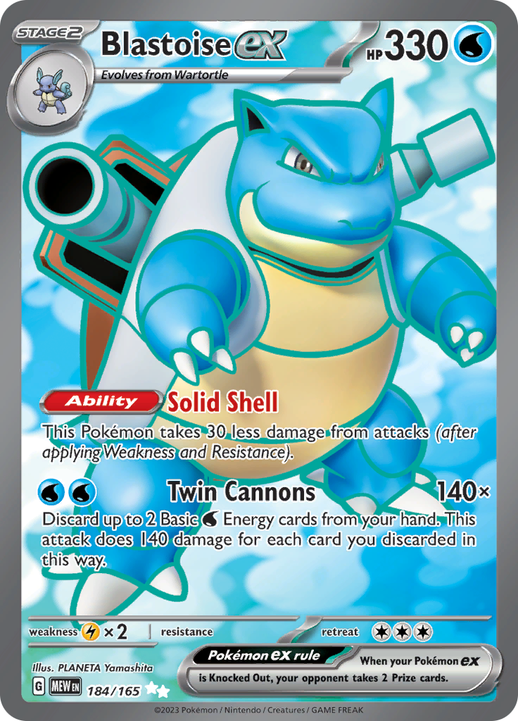 Blastoise ex (184/165) [Scarlet & Violet: 151] | North Game Den